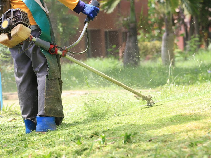 Man using a strimmer